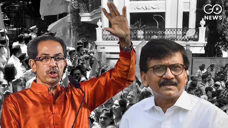 ‘Hanuman Chalisa Controversy’: Shiv Sena Holds Dharna Outside Ravi, Naveneet Rana House
