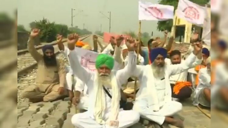 VIDEO: Punjab Farmers' Body Begins 'Rail Roko' Agitation Against Controversial Farm Bills