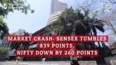Market Crash: Sensex Tumbles 839 Points, Nifty Dow