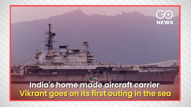 INS Vikrant indian Navy New Aircraft Carrier Takes