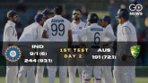 India v Australia, First Test (Day 2) Report