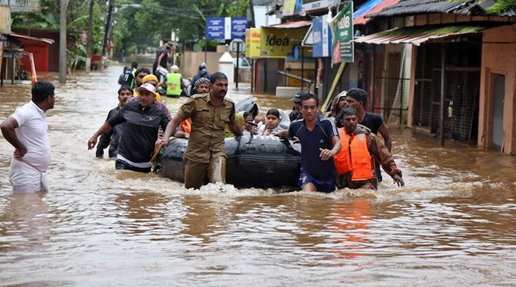 Five deaths due to floods in Kerala, ladslide in I